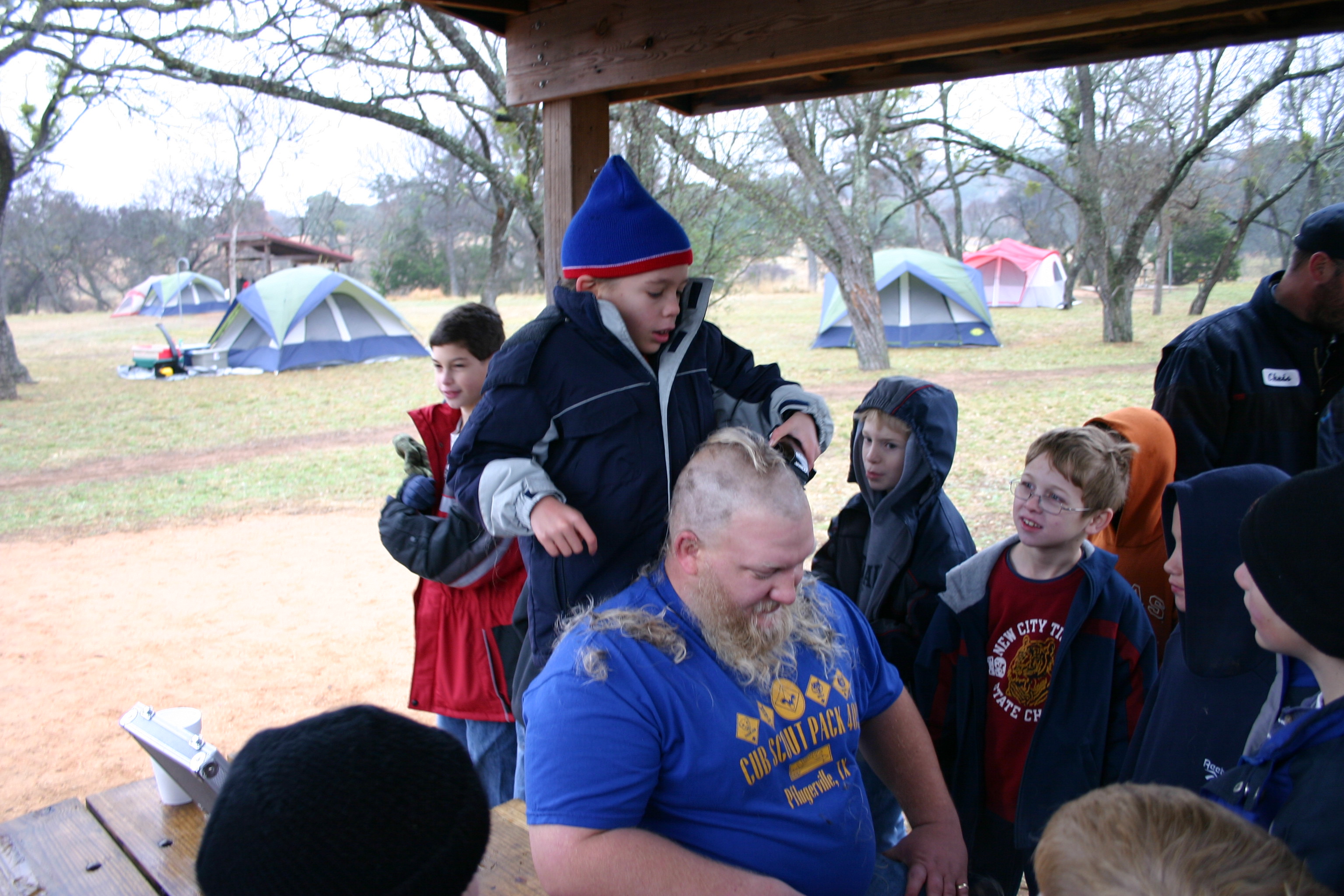 2007-01-06-CubScout-Enchanted-Rock-camping-10-Jack-shaves-MattRobertson-head.JPG